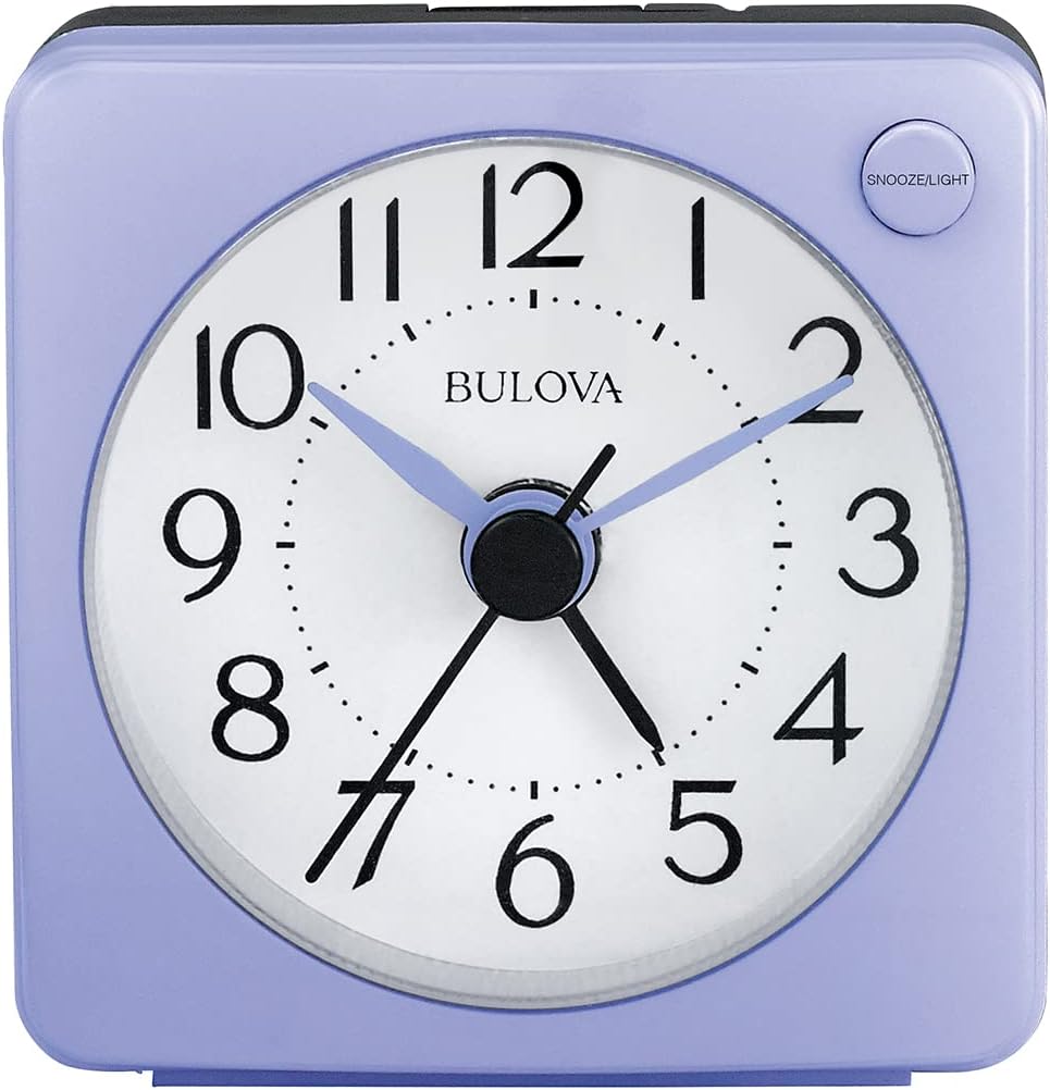 Bulova Violet Travel Alarm Clock B1876