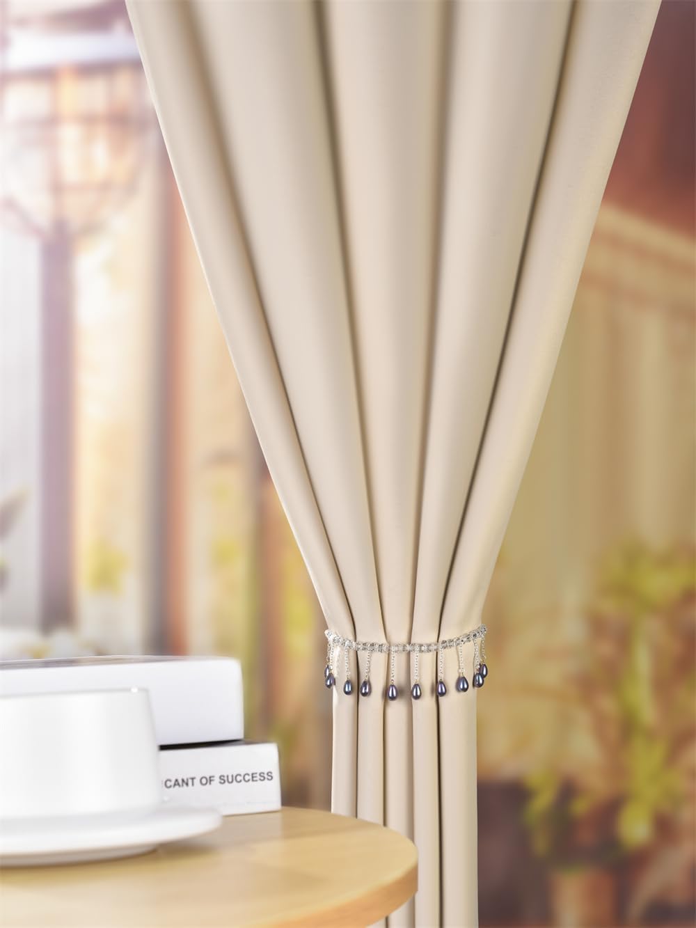 SUQ I OME Pearl Beaded Magnetic Curtain Holdback