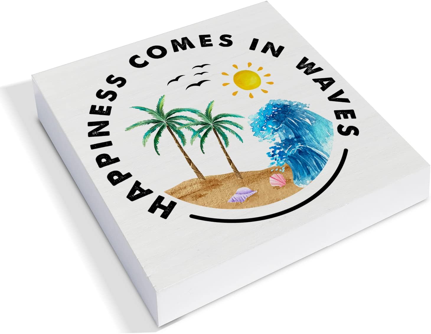Rustic Beach Wood Box Sign for Home Decor
