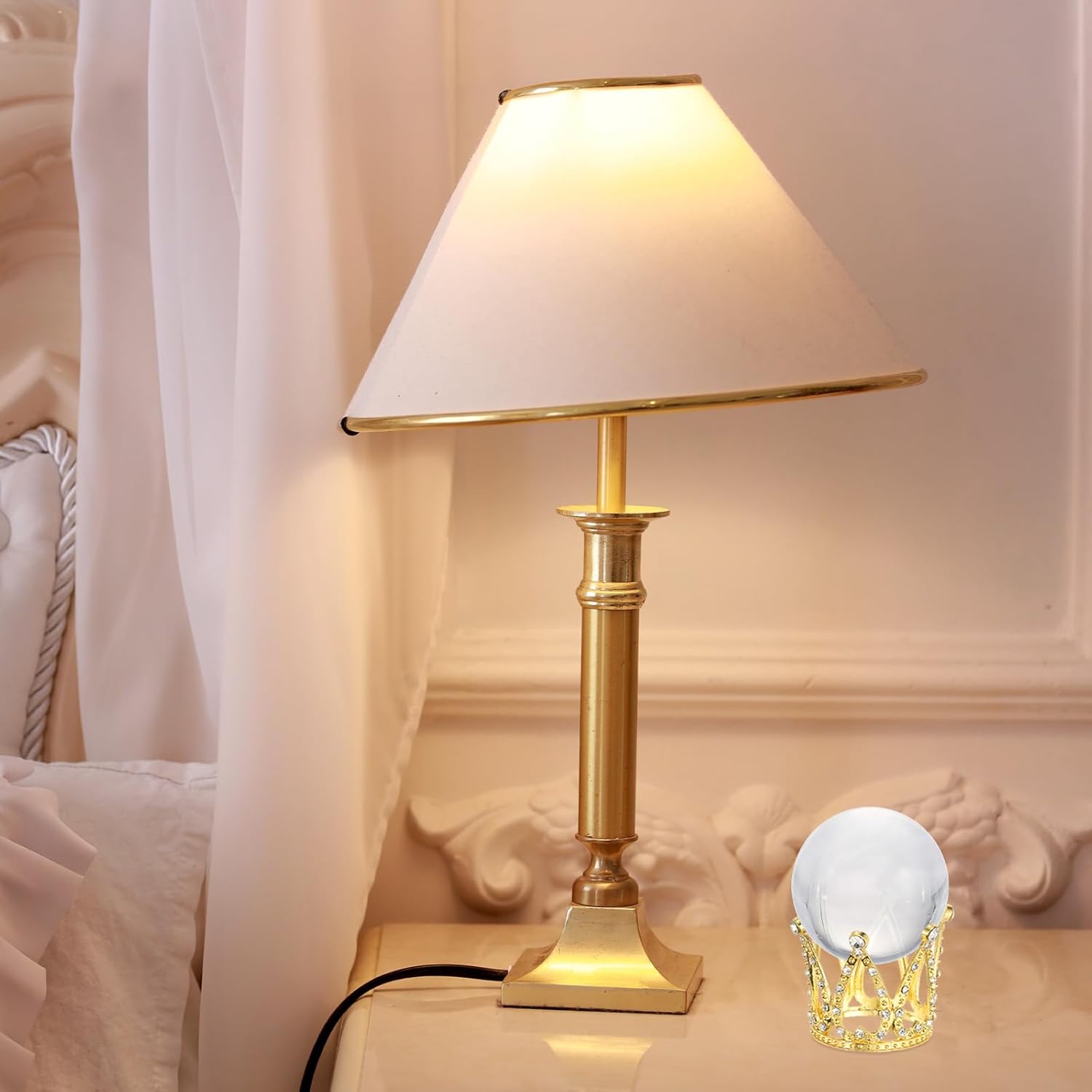 Uxcell 2pcs Metal Crystal Ball Display Stand