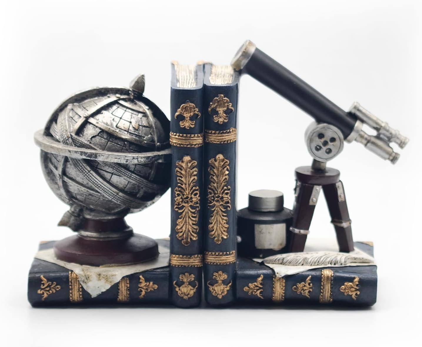 Vintage Telescope and Armillary Sphere Bookends