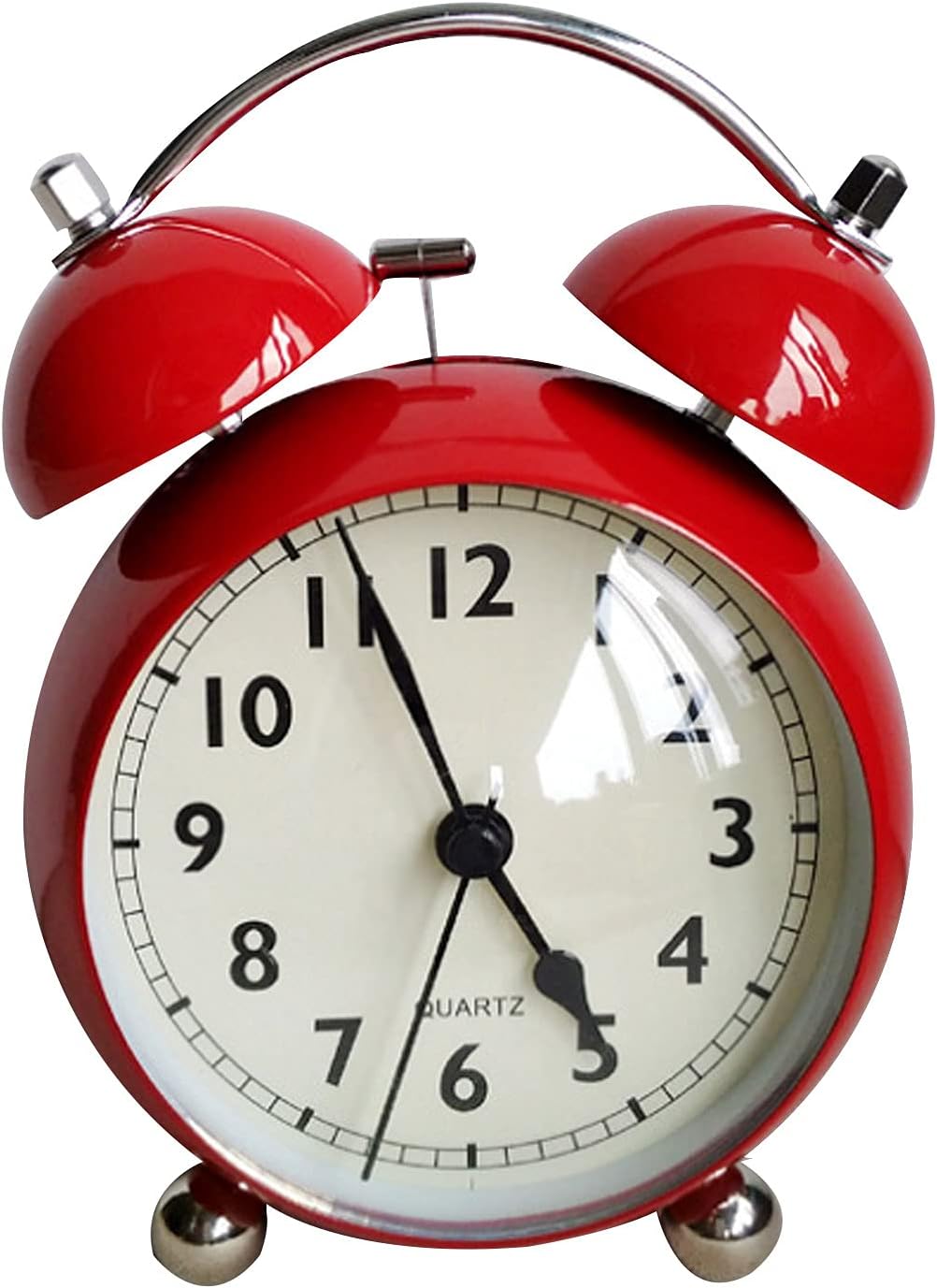 4 Inch Twin Bell Alarm Clock with Backlight and No Ticking