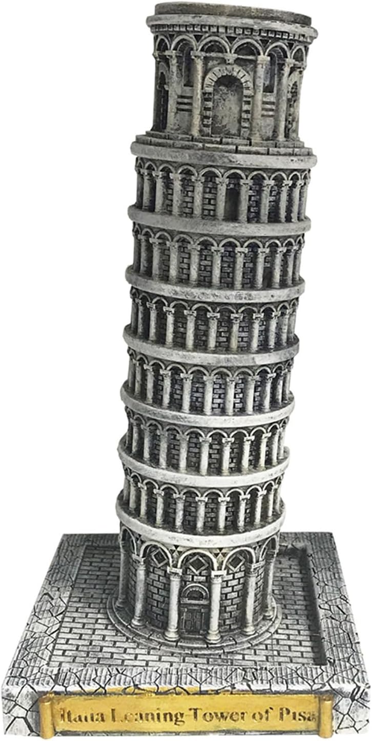 Italy Leaning Tower of Pisa Resin Statue - Gray