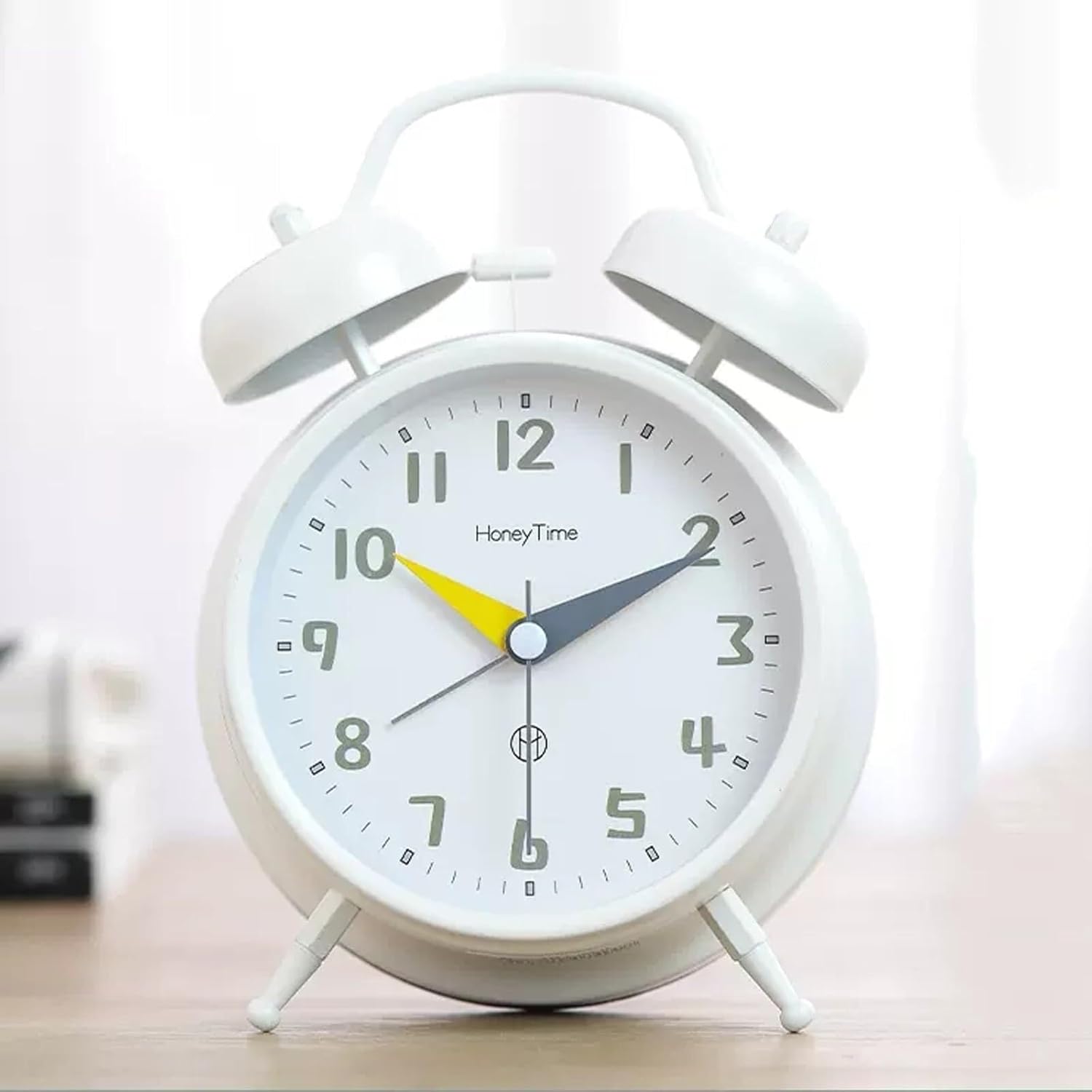 4 Inch Super Quiet Double Bell Alarm Clock with Luminous Display