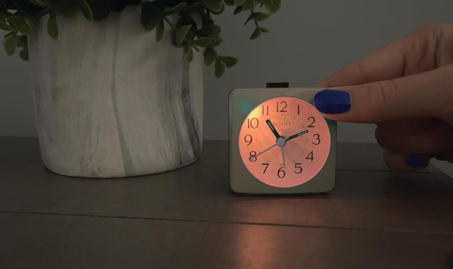 Bulova Violet Travel Alarm Clock B1876