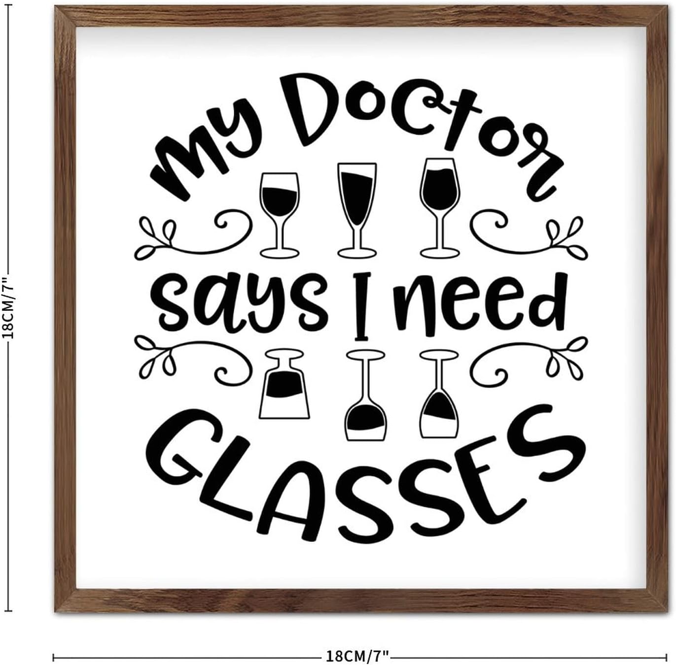 Ditooms Framed Wood Sign Plaque 7x7 Inch 1