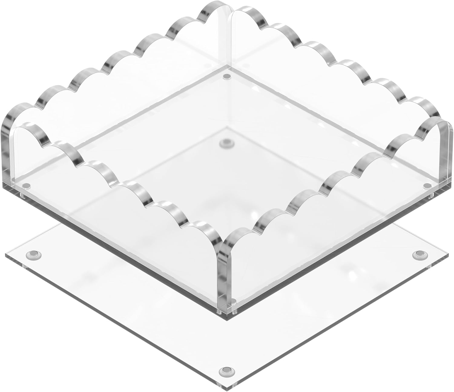 8 x 8 Scalloped Acrylic Tray with Magnetic Mat