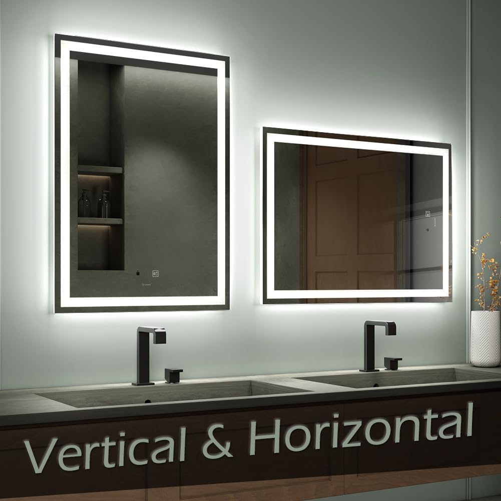 GP GANPE 32x40 Inch Smart LED Bathroom Mirror with Bluetooth