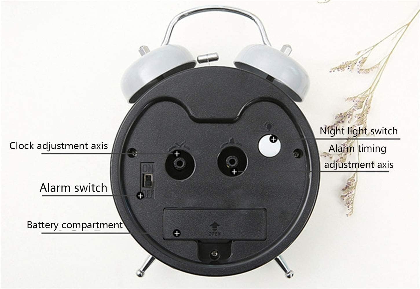 Metal Silent Alarm Clock with Night Light 1