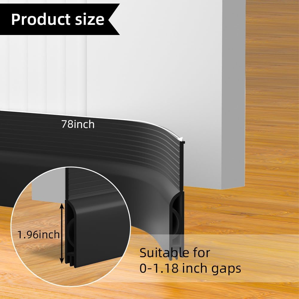 Ormein Door Draft Stopper 78inch Black