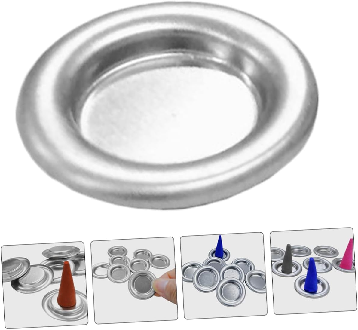 HOODANCOS 20PCS Alloy Incense Tray Candle Holder Decorative Burner Bowl