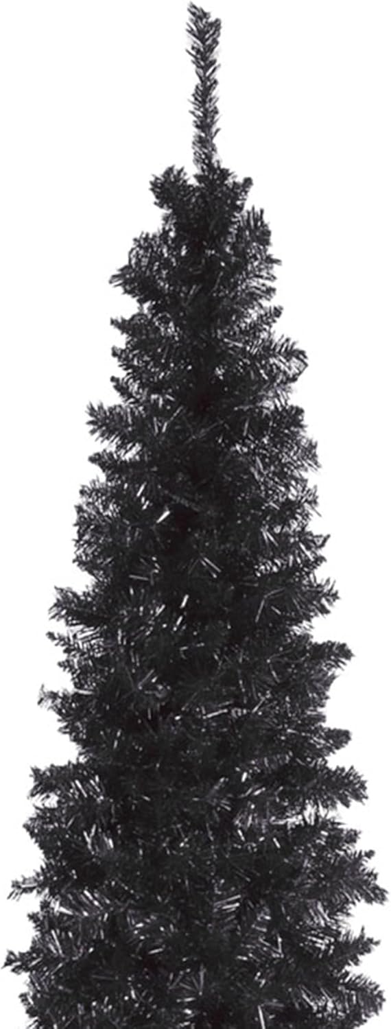 National Tree Company 6 Feet Artificial Christmas Tree with Black Tinsel and Stand