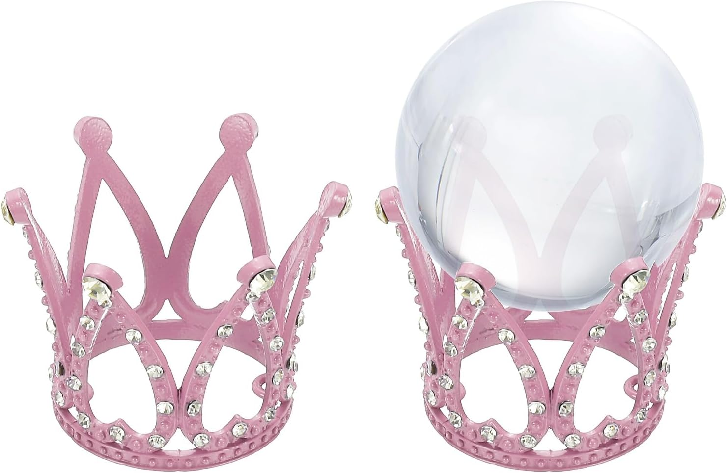 Uxcell 2pcs Metal Crystal Ball Display Stand
