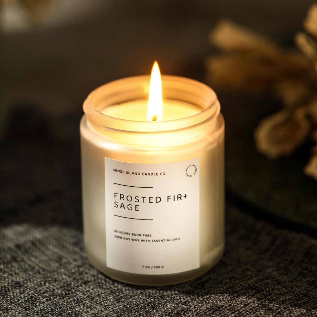 Frosted Fir and Sage Scented Jar Candle