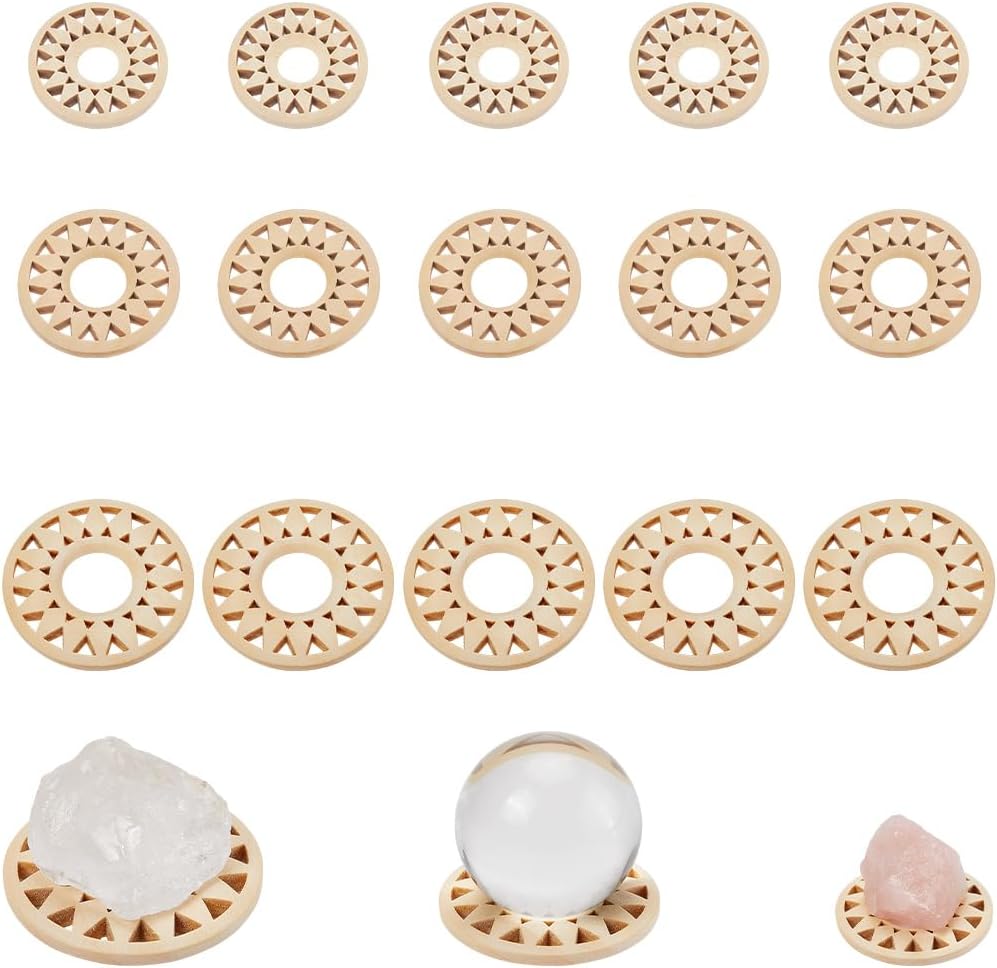 15Pcs Crystal Ball Display Stand Wooden Pedestals