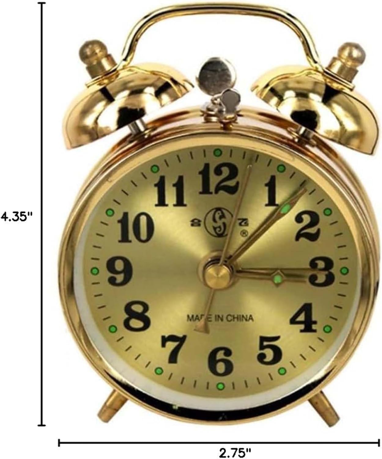 7cm Manual Wind Up Twin Bell Alarm Clock