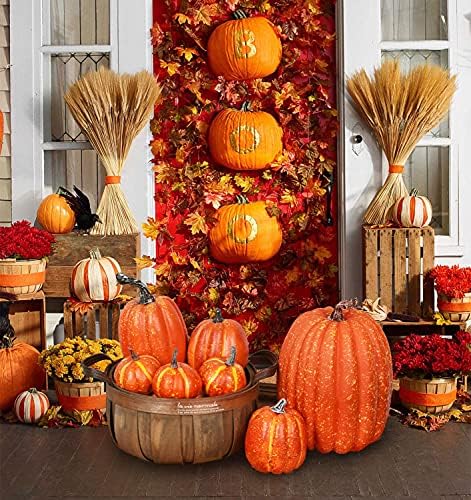 Lvydec Artificial Pumpkins Set 7pcs Harvest Decoration