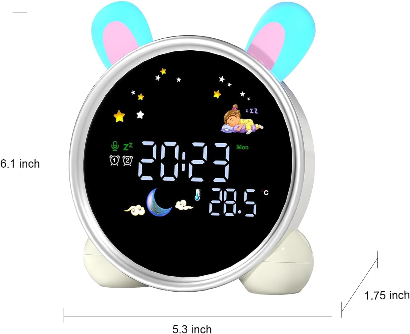 Kids Alarm Clock with Night Light and Sleep Training