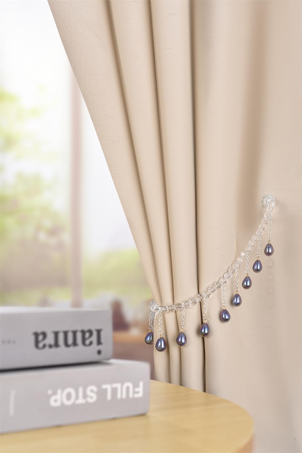 SUQ I OME Pearl Beaded Magnetic Curtain Holdback