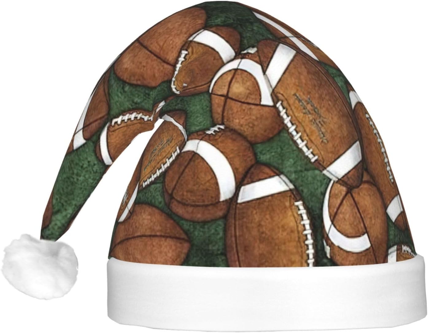 Football Green Print Christmas Hat with LED Lights