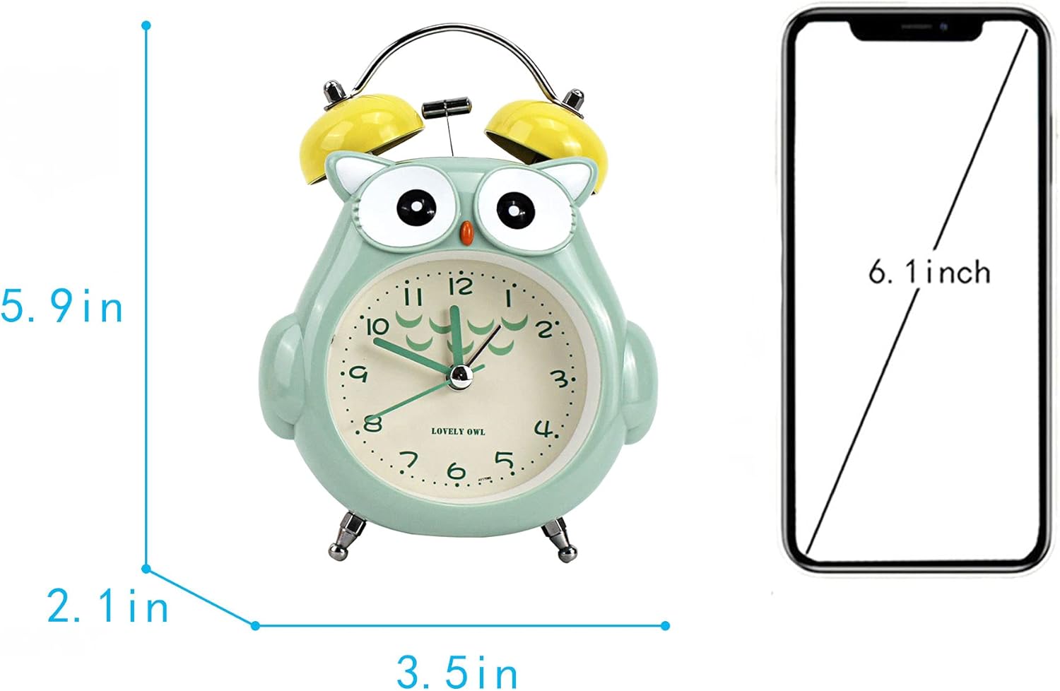 Kids Alarm Clock with Cute Cartoon Owl and Night Light
