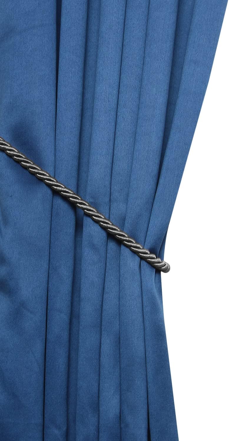2 Pack Charcoal Polyester Curtain Tiebacks 1