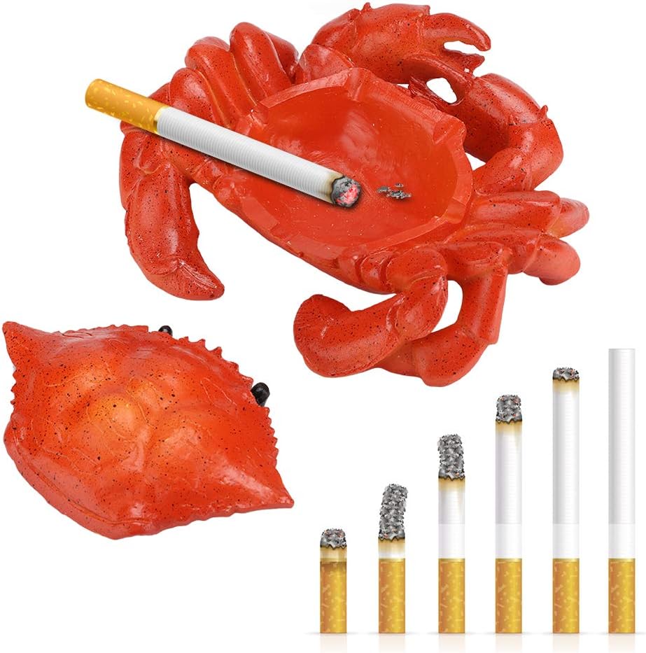 Resin Crab Shape Decorative Ashtray with Cover