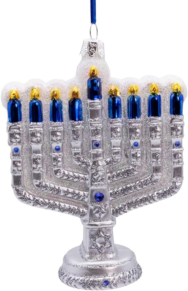 Kurt Adler 475 Inch Noble Gems Glass Hanukkah Ornament