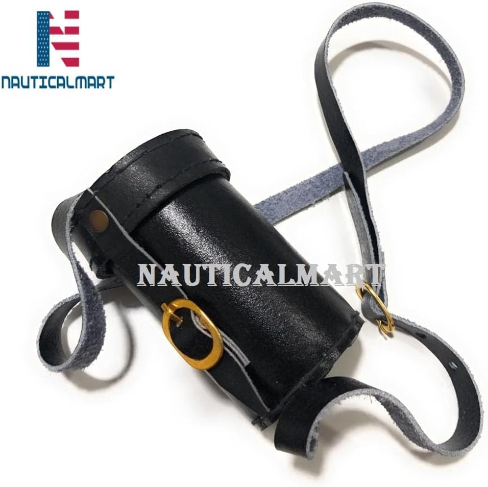 NauticalMart Marine Brass Telescope 6 Inch Antique Finish with Leather Case