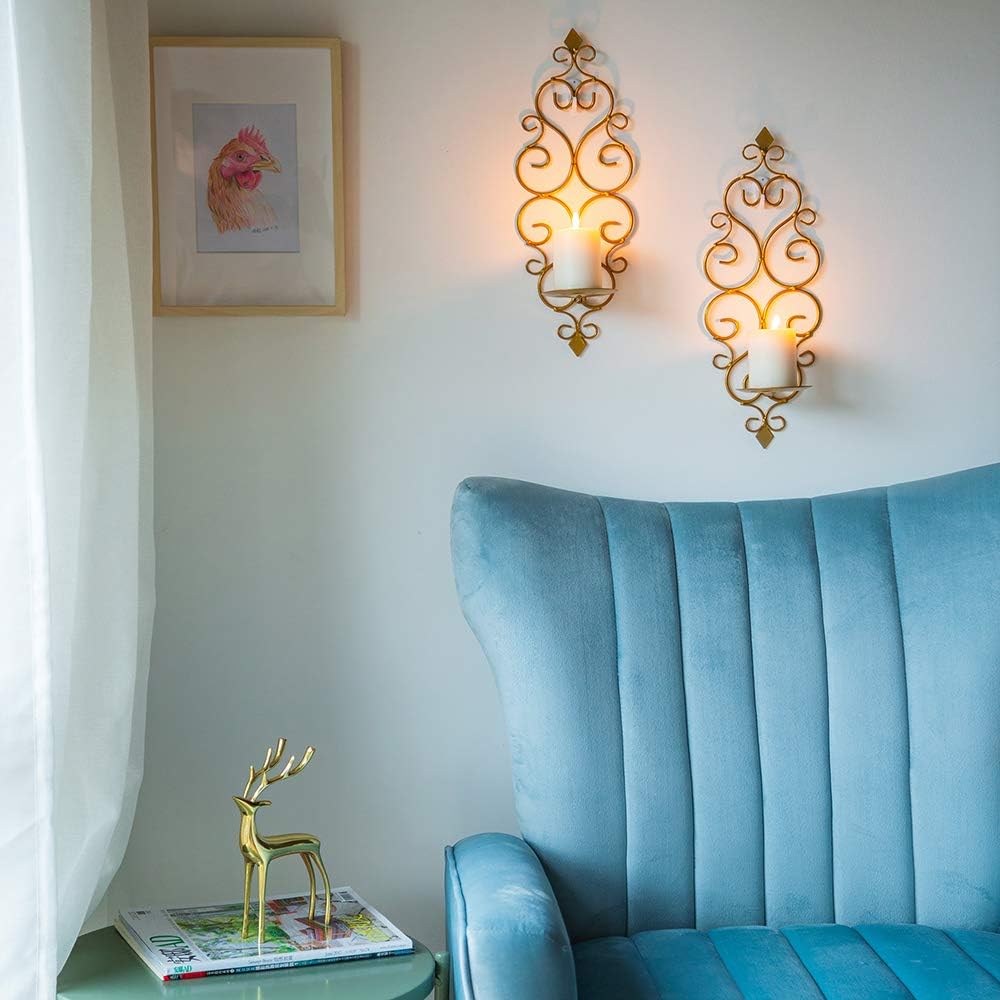 Sziqiqi Candle Sconces Wall Decor Set of 2