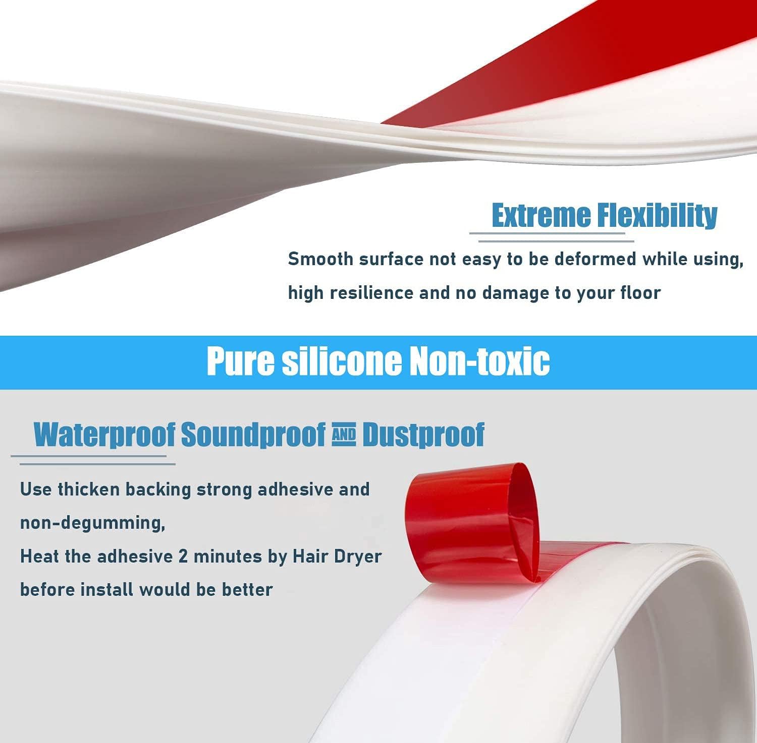 SYIPO Door Draft Stopper 3 W x 39 L Adjustable