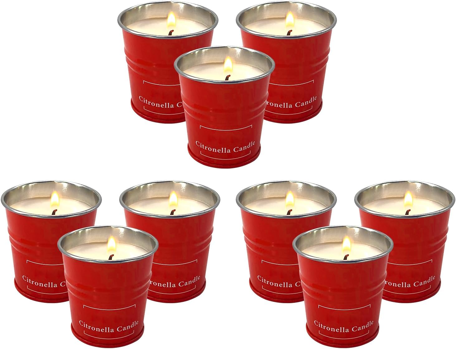 Tengyukenny Citronella Candles 9 Pack Red Outdoor