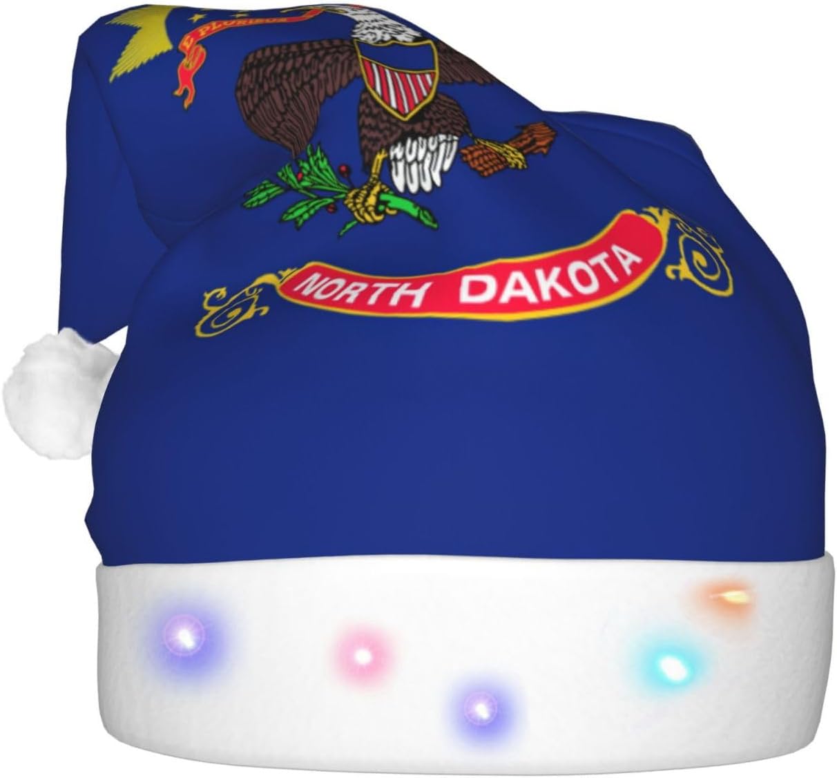 North Dakota State Flag Print Christmas LED Hat