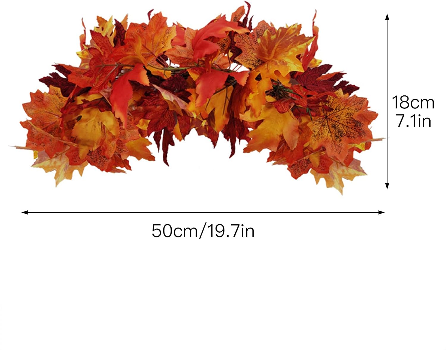 20 Inch Fall Swag Autumn Wreath with Maple Leaf