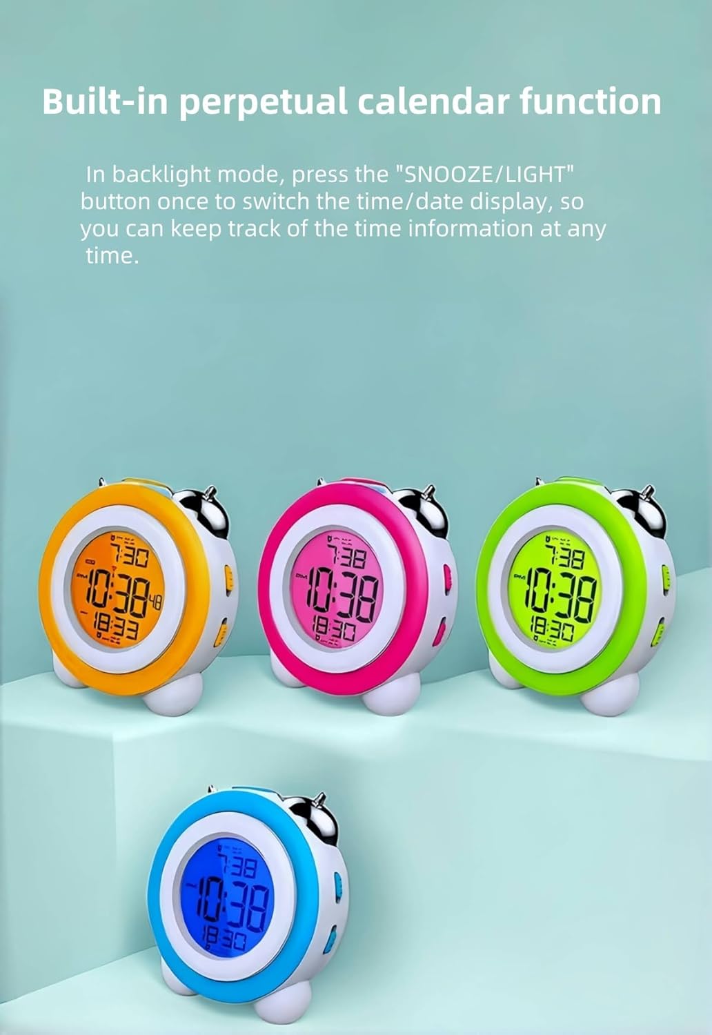 Super Loud Alarm Clock with Retro Design and Backlight Display