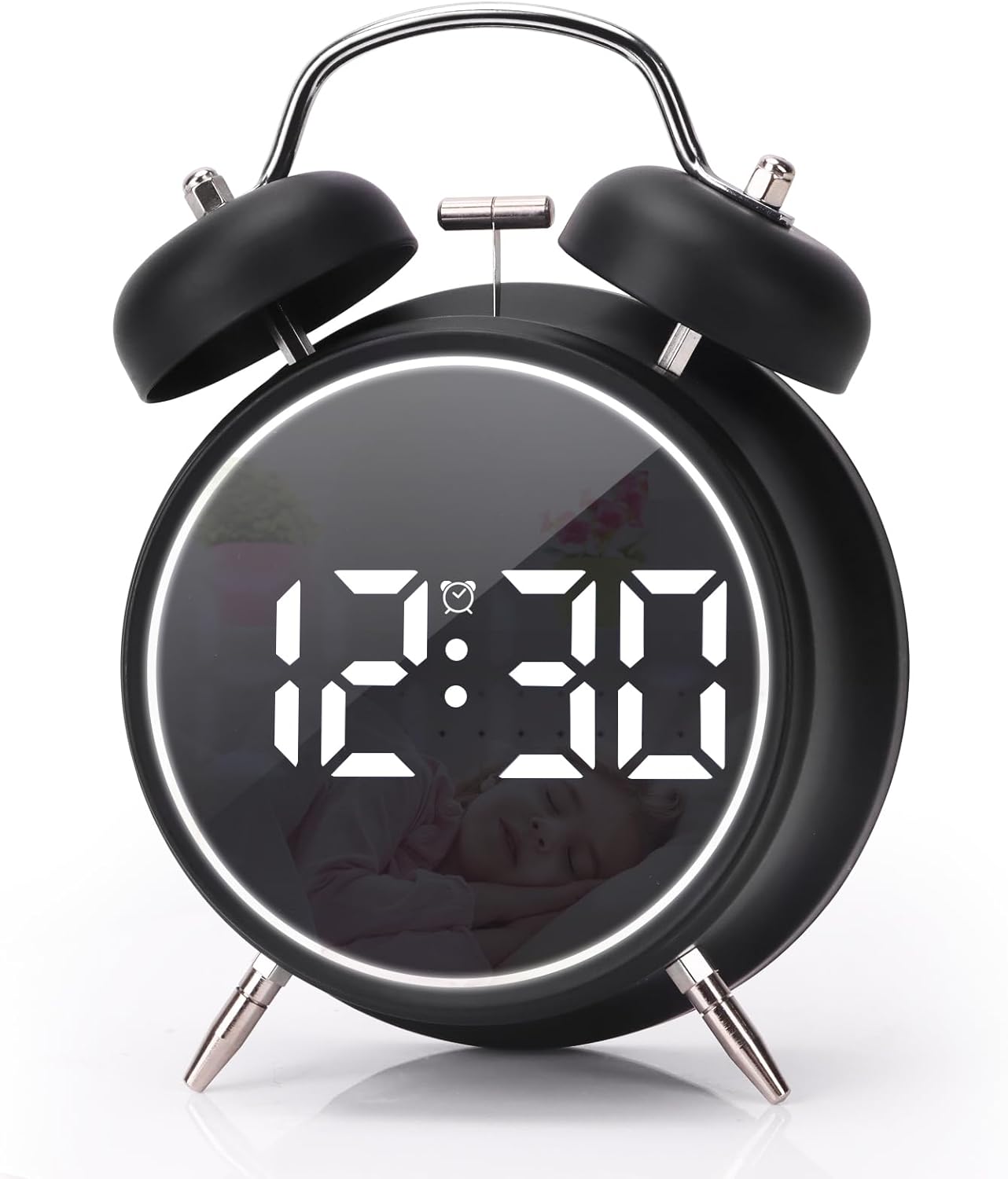 Super Loud Digital Alarm Clock with LED Display and Double Bell Sound
