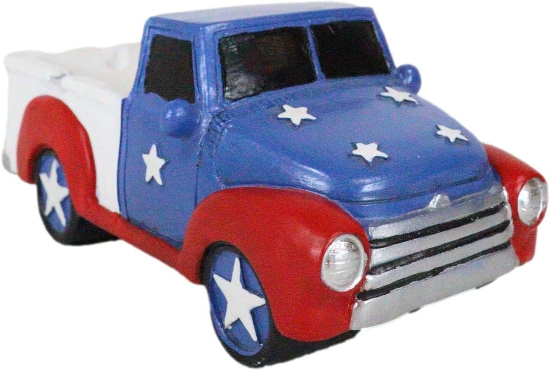 Ebros Gift Patriotic Pickup Truck Ashtray Figurine