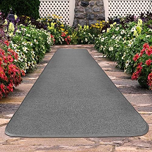 House Home and More Outdoor Carpet Runner Gray 4x15