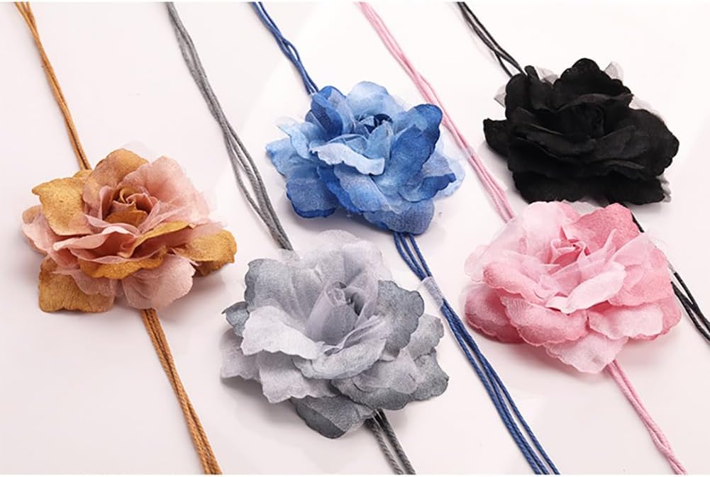 KDUPUP 2 Pcs Country Style Flower Curtain Tiebacks Grey