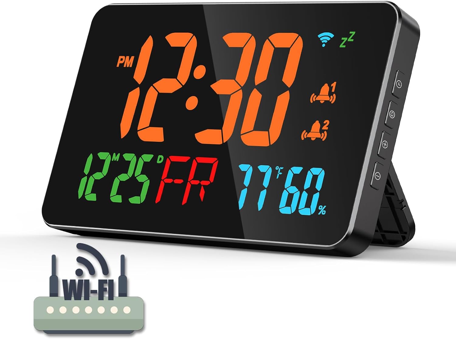 WiFi Atomic Clock with Temperature Humidity and Dual Alarm