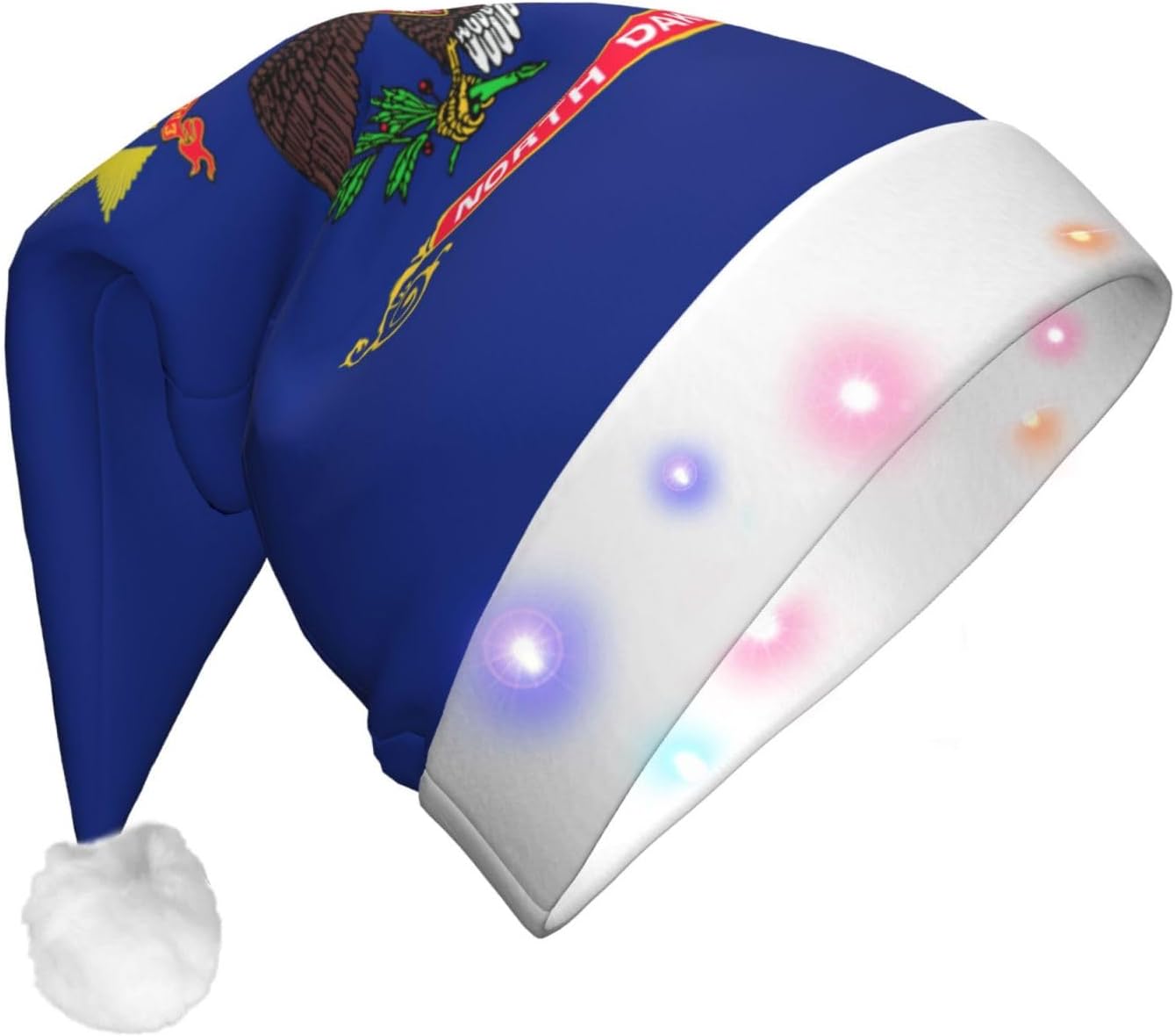 North Dakota State Flag Print Christmas LED Hat