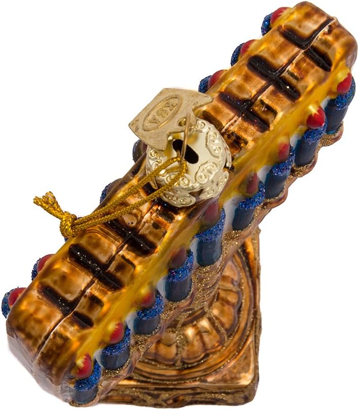 Kurt S Adler 4-5 Inch Noble Gems Glass Menorah Ornament