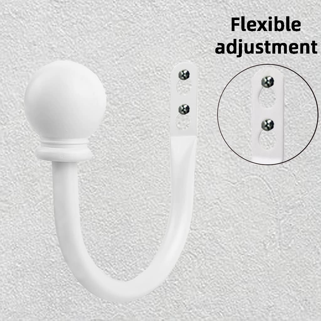 White Ball Finials Curtain Holdbacks 2pcs 1