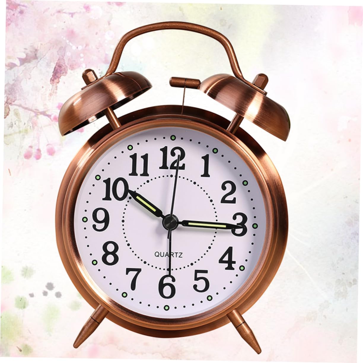 Classic Metal Alarm Clock with Double Bells and Silent Nightlight