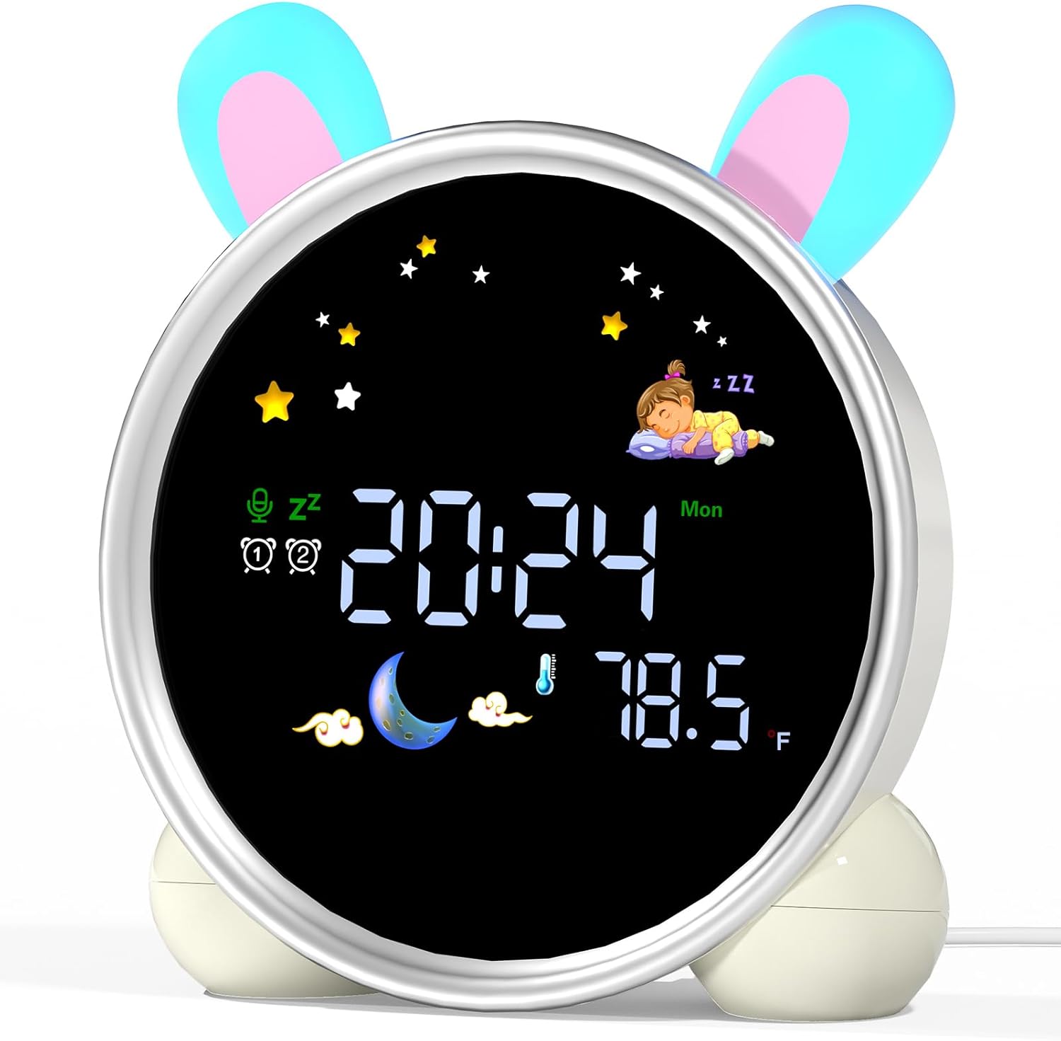 Kids Alarm Clock with Night Light and Sleep Training