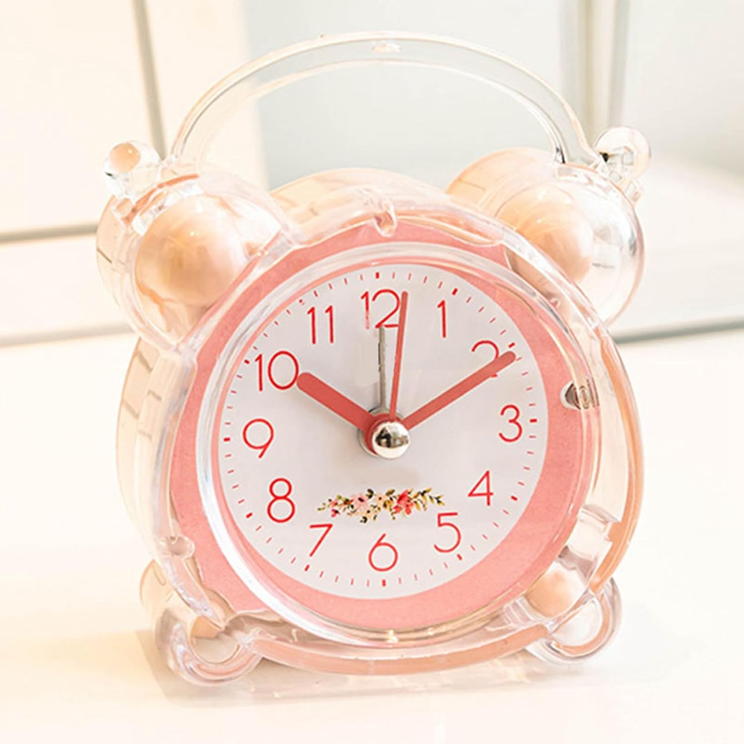 Loud Alarm Clock for Heavy Sleepers Pink ABS Design