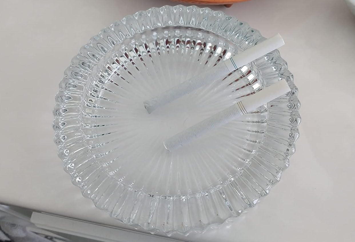 Artistic Glass Ashtray 6 Inch Round Decorative Collectible
