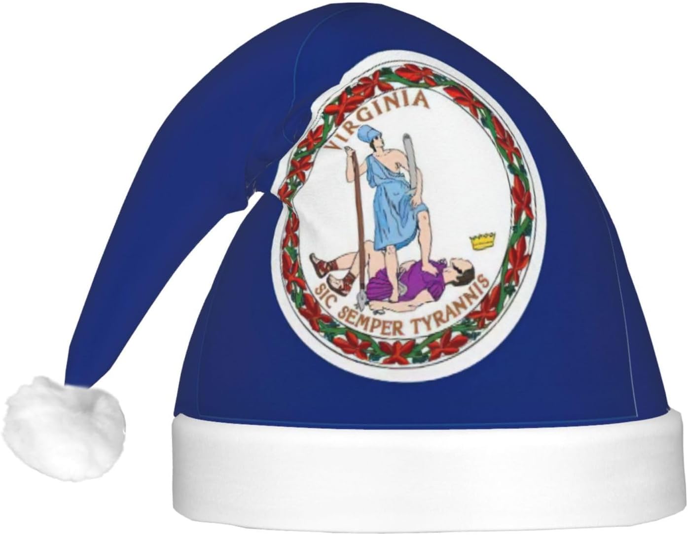 Virginia State Flag Christmas Hat With LED Lights