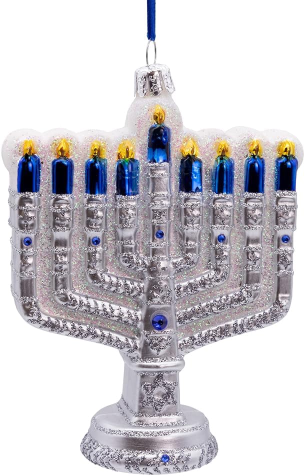 Kurt Adler 475 Inch Noble Gems Glass Hanukkah Ornament