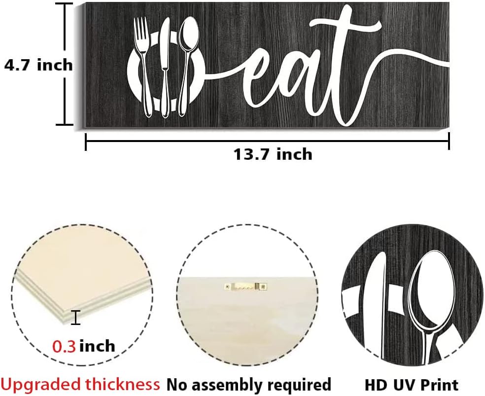 Creoate Kitchen Wall Decor Signs 3 Piece Set
